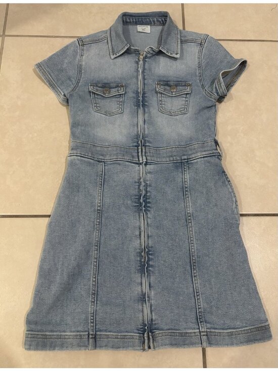 Abercrombie & Fitch Other - Abercrombie Kids Denim Dress Girl's Size 11/12 Blue Zipper Front 90s Kids